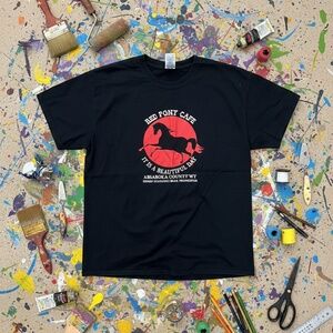 Gildan Red Pony Café Graphic Tee Black Regular